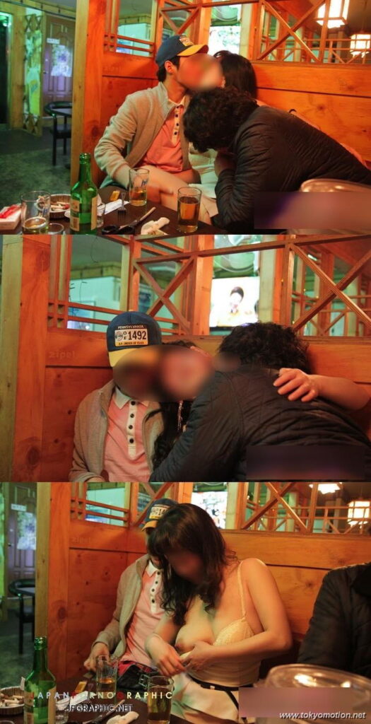 韓国素人が飲食店で露出しているエロ画像（36）