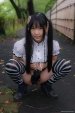 痴女コスプレイヤーのlenfriedが貞操帯を装着して野外露出【エロ画像】