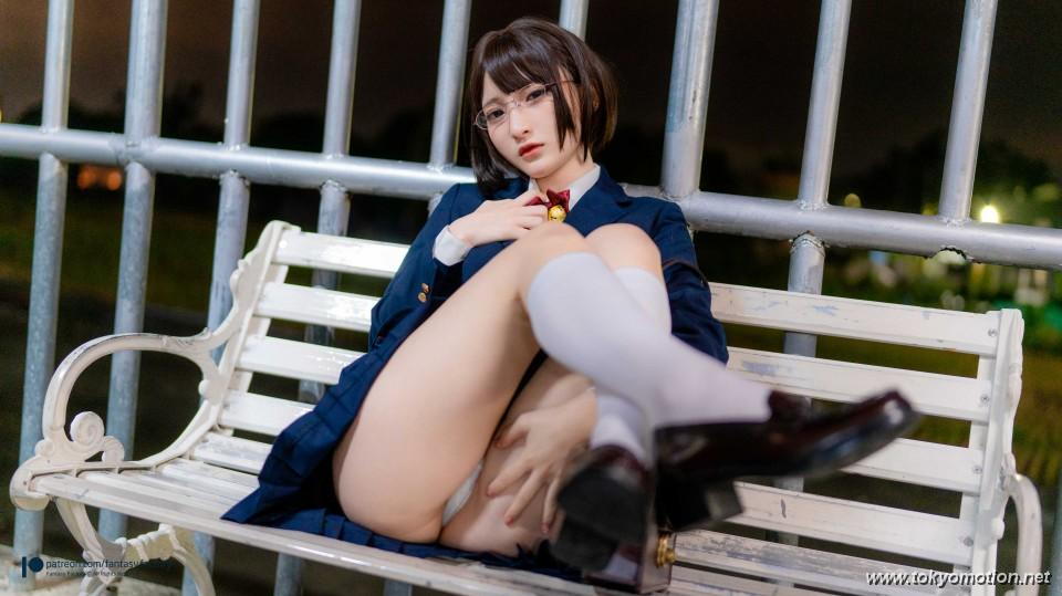 【露出】小丁ちゃんが制服姿で激エロ深夜徘徊【エロ画像】（8）