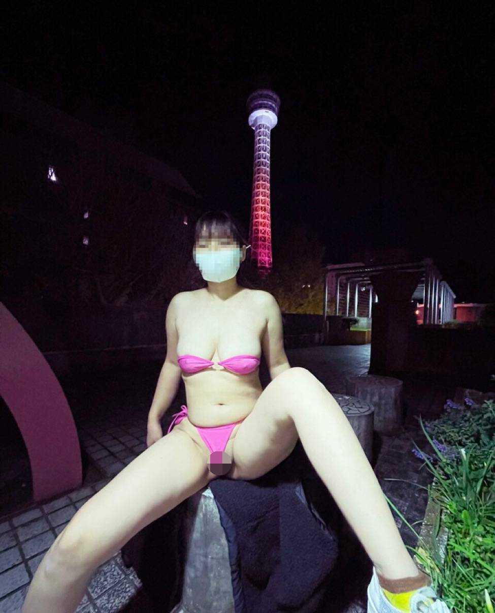 【素人】先生に調教されてる教え子の野外露出【エロ画像】（8）